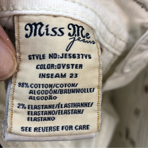 Miss Me Jeans Womens Size 25 White Cropped Skinny Embellished Embroidered - Picture 10 of 13